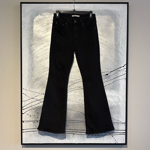 Levi's 726 High Rise Flare Women’s Jeans Size 27 Black - Picture 1 of 16
